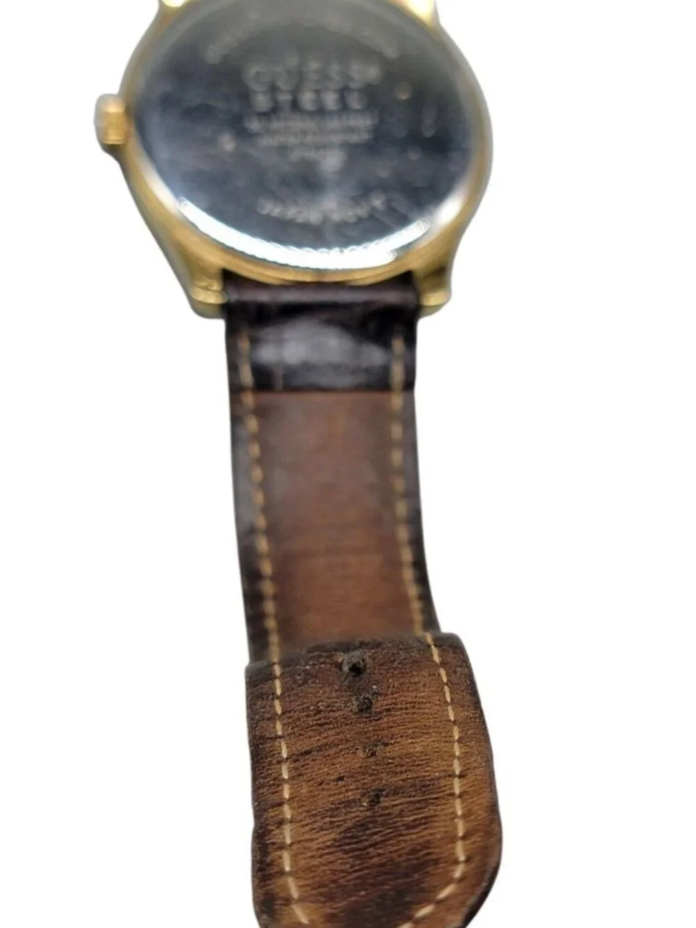 Guess Steel Mens Watch 39mm Gold Plated Case 7.25